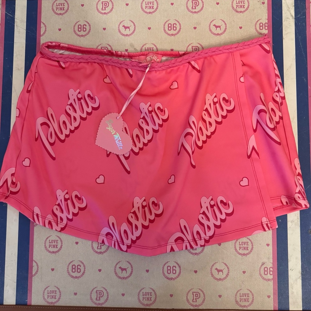 Sugar Thrillz by Dolls Kill Barbie "Plastic" Skort NWT